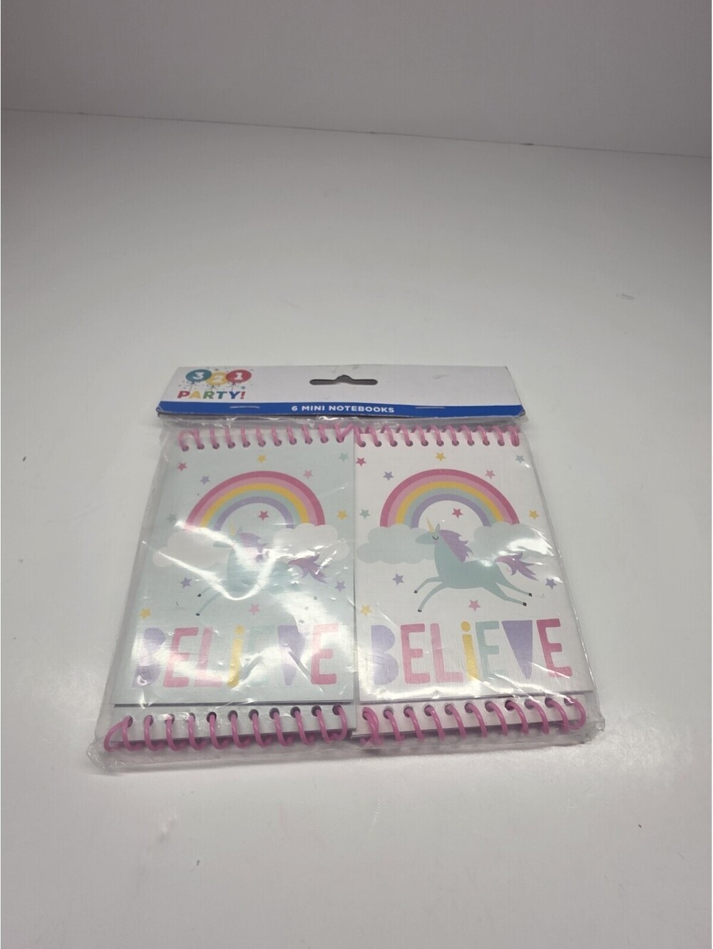 Party Favors 6 Pks Mini Notebooks  Unicorn, Believe